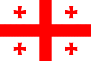 Flag of Georgia with a large red cross and four smaller crosses on a white background - biochemazone