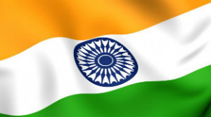 Flag of India with saffron, white, and green stripes and the blue Ashoka Chakra in the center - biochemazone