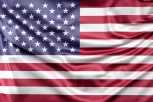 Flag of the United States with red and white stripes and white stars on a blue canton - biochemazone