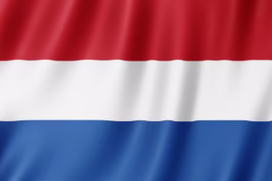 Flag of the Netherlands with red, white, and blue horizontal stripes - biochemazone
