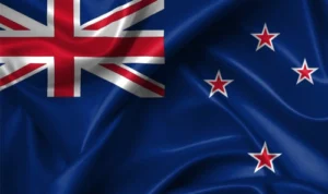 Flag of New Zealand with the Union Jack and four red stars on a blue background - biochemazone