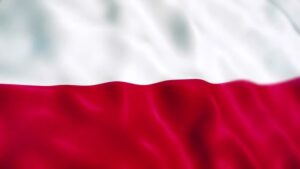 Flag of Poland with white and red horizontal stripes - biochemazone