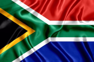 Flag of South Africa with green Y-shape and red, blue, black, white, and yellow colors - biochemazone