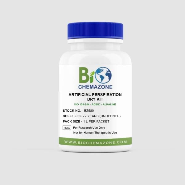 Artificial Perspiration Dry Kit ISO 105-E04 BZ580 – BioChemazone pre-weighed perspiration reagent packet that makes 1 L
