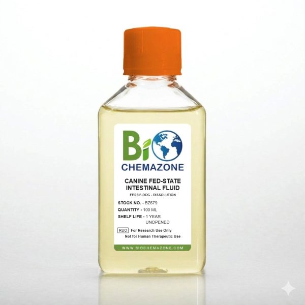 Canine Fed-State Simulated Intestinal Fluid BZ679 – BioChemazone biorelevant dog dissolution medium, 100 mL