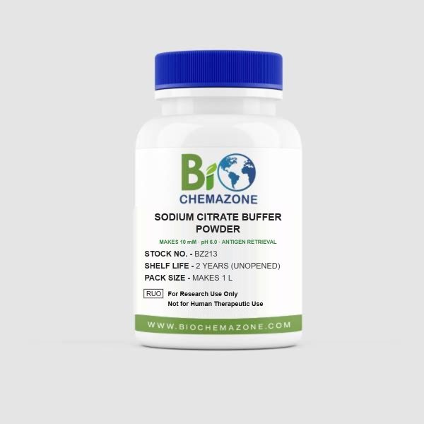 Sodium citrate buffer powder that makes 10 mM pH 6.0 antigen retrieval buffer, BZ213 – BioChemazone container
