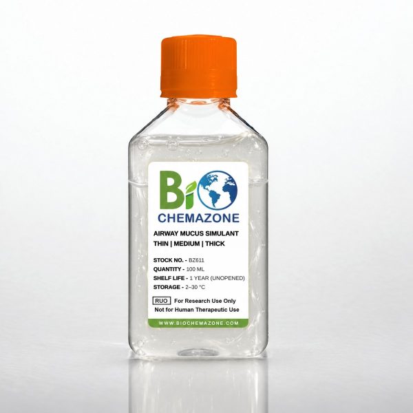 Airway Mucus Simulant Viscosity Set BZ611 – BioChemazone thin, medium and thick mucus simulants for respiratory device testing, 100 mL bottle