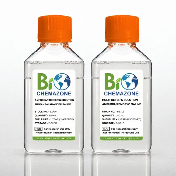 Amphibian Ringer’s Solution and Holtfreter’s Solution BZ716 – BioChemazone amphibian salines for frog and salamander tissue and embryo work, 100 mL bottles