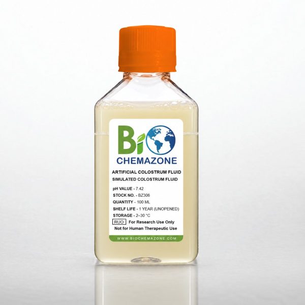 Artificial Colostrum Fluid BZ306 – BioChemazone simulated colostrum pH 7.42, 100 mL bottle
