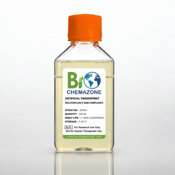 Artificial Fingerprint Solution JIS K 2246 compliant BZ554 – BioChemazone synthetic fingerprint sebum, 100 mL bottle