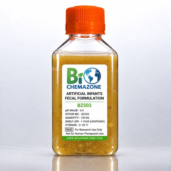 Artificial Infants Fecal Formulation BZ503 – BioChemazone simulated infant stool, yellow-brown semi-solid, pH 6.0, 100 mL bottle