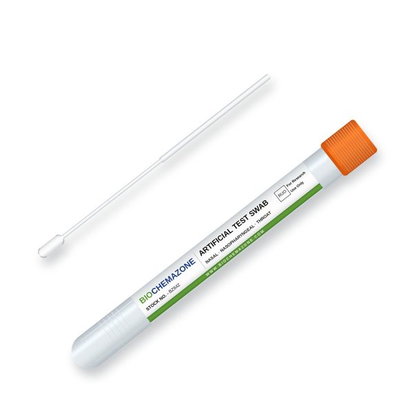 Artificial Nasal, Nasopharyngeal and Throat Test Swab BZ642 – BioChemazone flocked test swab with transport tube