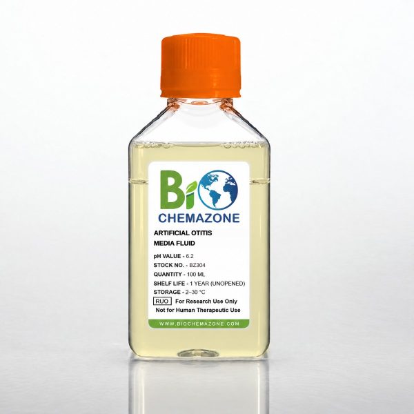 Artificial Otitis Media Fluid BZ304 – BioChemazone simulated otitis media fluid pH 6.2, 100 mL bottle