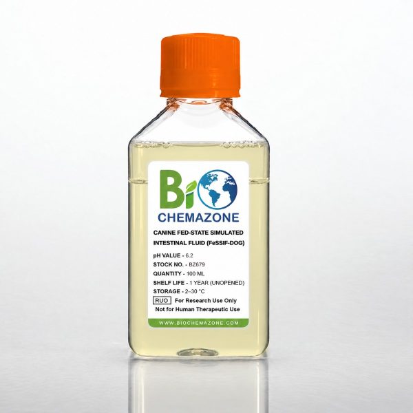 Canine Fed-State Simulated Intestinal Fluid BZ679 – BioChemazone biorelevant dog dissolution medium, 100 mL