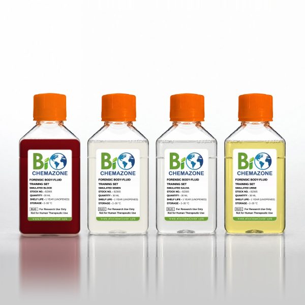 Forensic Body-Fluid Training Set BZ665 – BioChemazone simulated blood, semen, saliva and urine for presumptive-test training