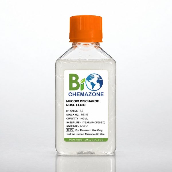 Mucoid Discharge Nose BZ343 – BioChemazone artificial mucoid nasal discharge pH 7.2, 100 mL bottle
