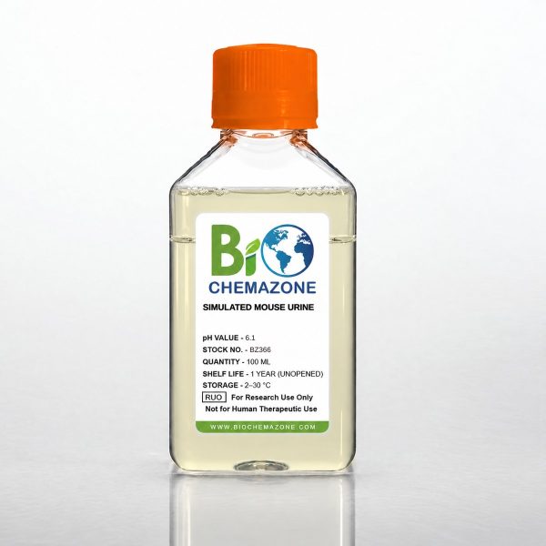 Simulated Mouse Urine BZ366 – BioChemazone synthetic mouse urine pH 6.1, 100 mL bottle