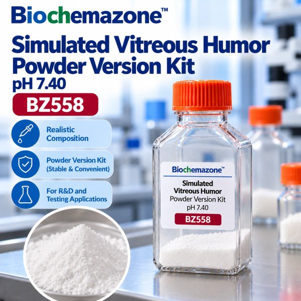 Simulated Vitreous Humor Powder Version Kit BZ558 – BioChemazone artificial vitreous humor dry powder, pH 7.40 after reconstitution, for ophthalmic research
